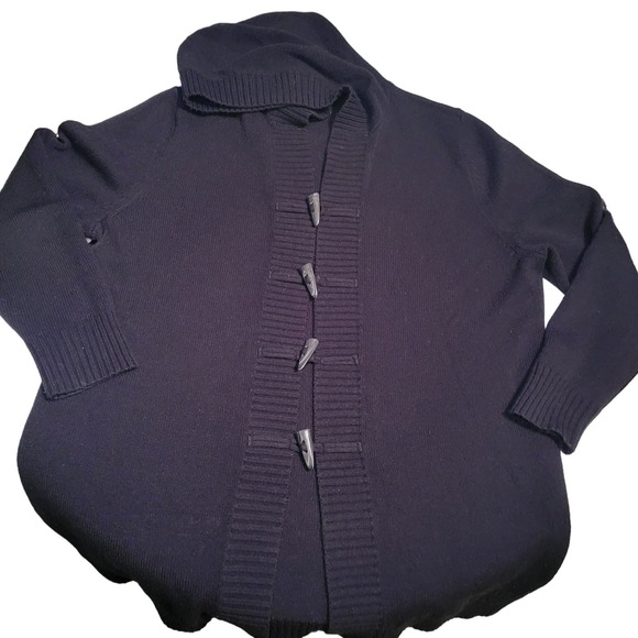 Lane Bryant Black Hooded Kit Button Sweater size 18/20 - Picture 4 of 10